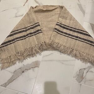 Chunky Ivory Wool Poncho